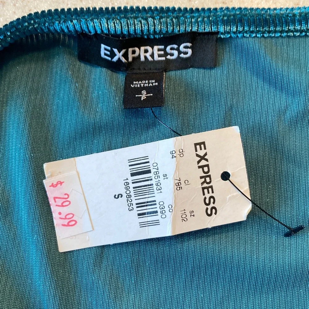 Express Deep Teal Long Sleeve Dress Women Size S/P - Picture 4 of 13